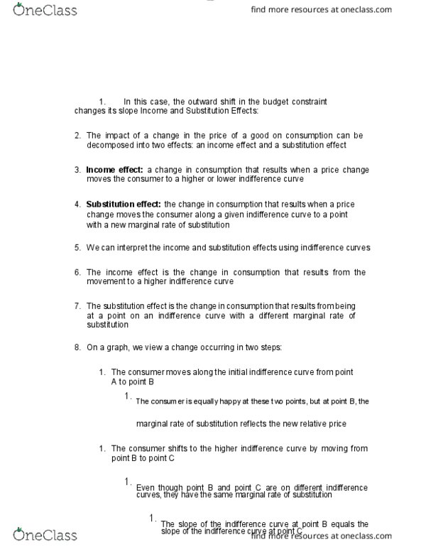 ECON 1010 Lecture Notes - Lecture 49: Indifference Curve, Budget Constraint, Demand Curve thumbnail