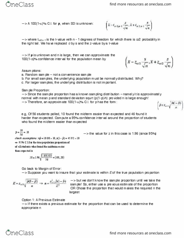 ADM 2304 Lecture Notes - Lecture 3: Convenience Sampling, Sampling Distribution, Standard Deviation thumbnail