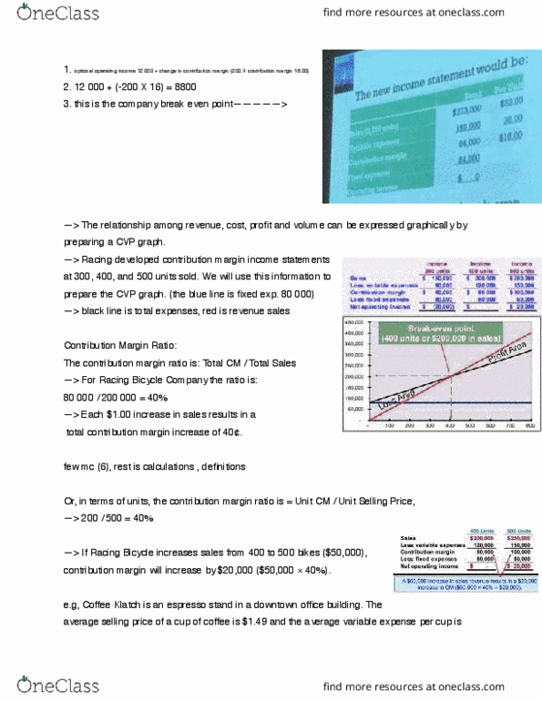 ADM 2304 Lecture Notes - Lecture 6: Contribution Margin, Espresso thumbnail