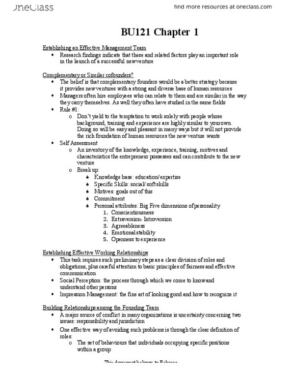 BU121 Chapter Notes - Chapter 1-13: Cash Flow, Market Risk, Financial Transaction thumbnail