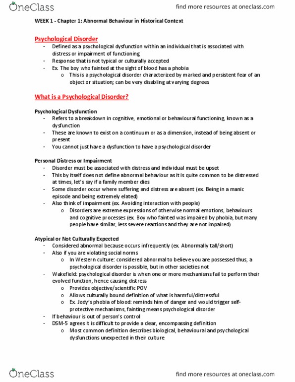 PSYC 235 Chapter Notes - Chapter 1: Mania, Syphilis, Nicole Oresme thumbnail