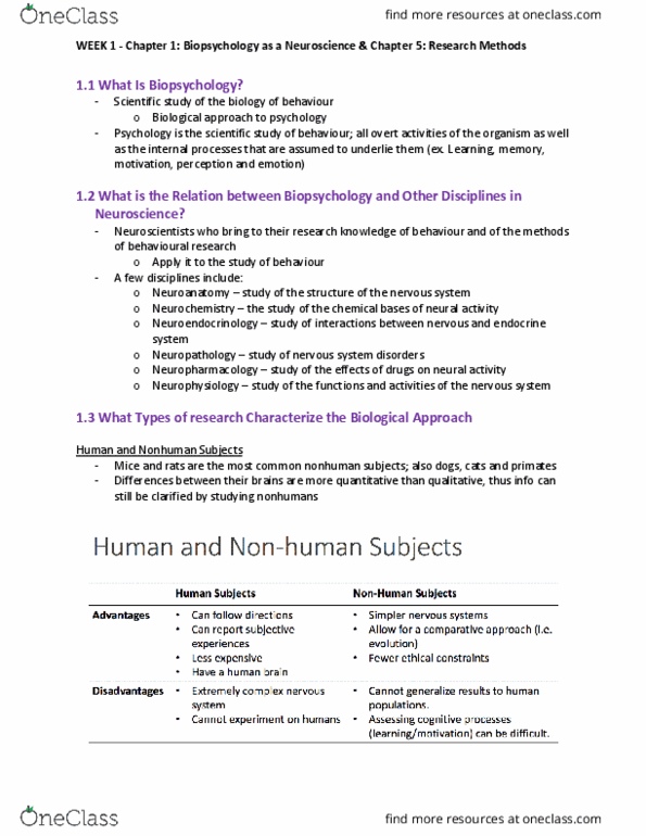 PSYC 271 Lecture Notes - Lecture 1: Behavioral Neuroscience, Coolidge Effect, Dependent And Independent Variables thumbnail