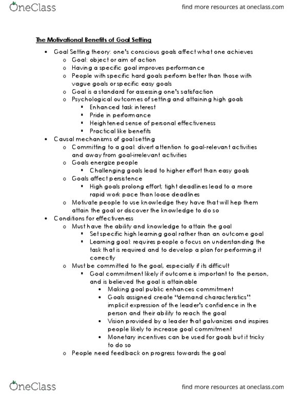 MGHC02H3 Chapter Notes - Chapter -: Goal Setting, Demand Characteristics thumbnail