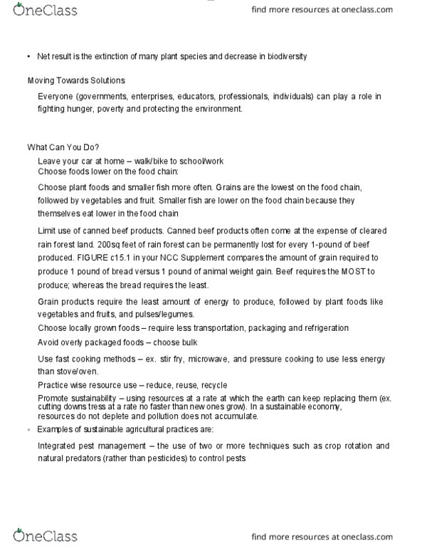 HNSC 1200 Chapter Notes - Chapter 2: Integrated Pest Management, Ecological Footprint, Sensory Analysis thumbnail