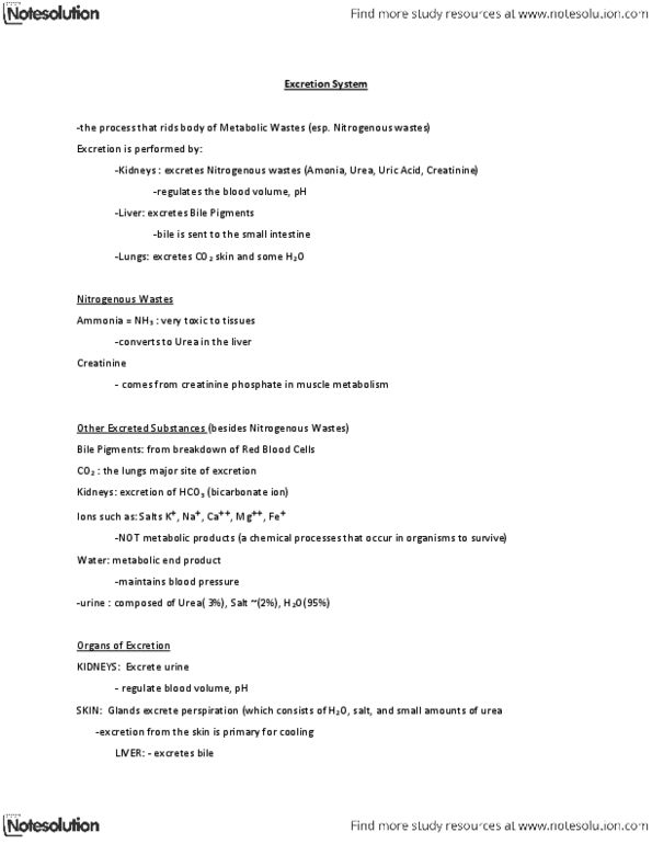 BIOL 1175 Lecture Notes - Tubular Fluid, Penicillin, Distal Convoluted Tubule thumbnail