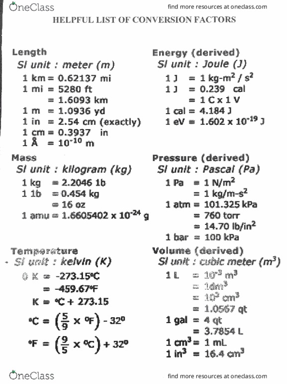 PHYS-2070 Lecture Notes - Lecture 1: Torr, Unified Atomic Mass Unit, Kilogram thumbnail