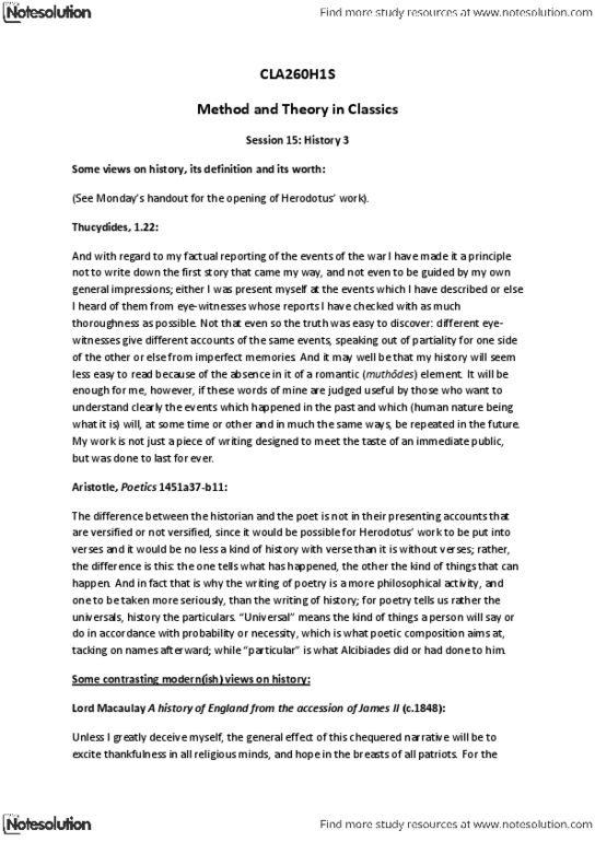 CLA260H1 Lecture Notes - Lecture 15: Joanna Southcott, Loom, E. P. Thompson thumbnail