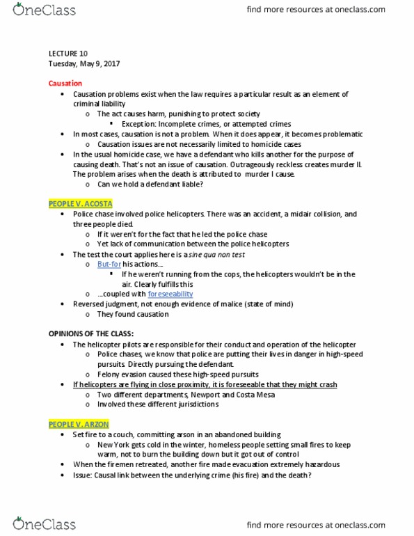 CRM/LAW C144 Lecture Notes - Lecture 10: Malum Prohibitum, Rodenticide, Depraved-Heart Murder thumbnail