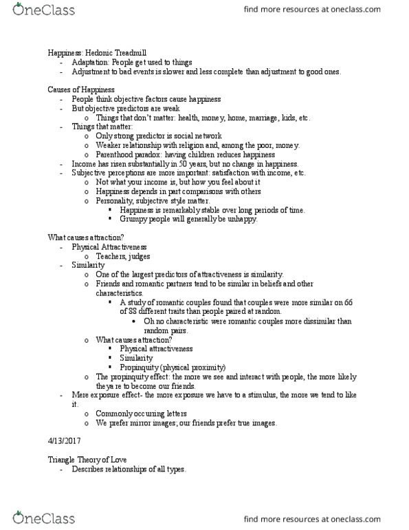 PSYCH 105 Lecture Notes - Lecture 14: Attachment In Adults, Physical Attractiveness, Ambivalence thumbnail