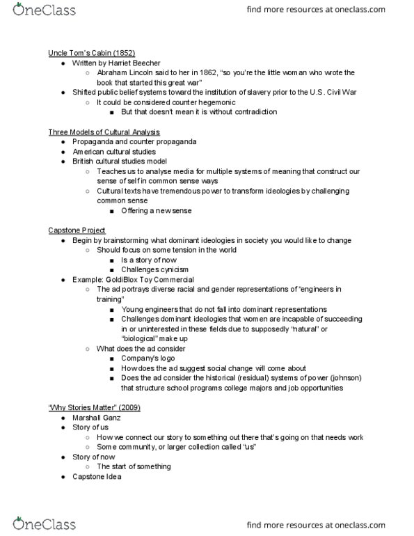 DOC 3 Lecture Notes - Lecture 13: Marshall Ganz thumbnail