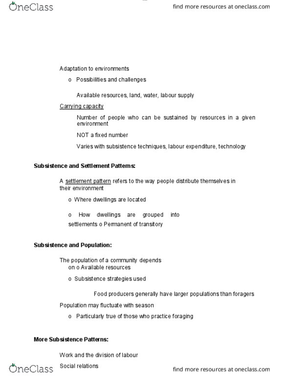 ANTH 1220 Lecture Notes - Lecture 24: Carrying Capacity thumbnail