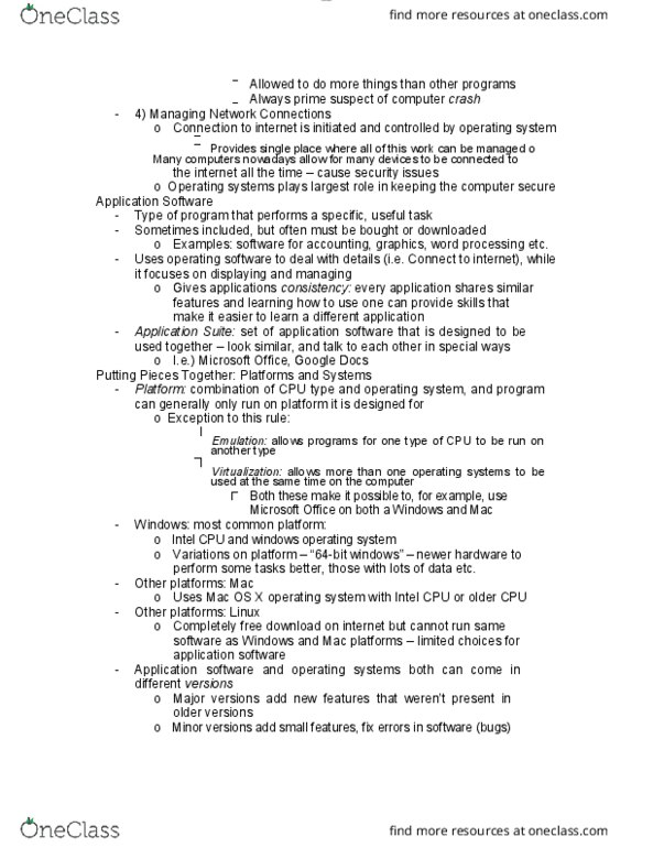 COMP 1010 Lecture Notes - Lecture 4: Application Software, Google Docs, Sheets And Slides, Word Processor thumbnail