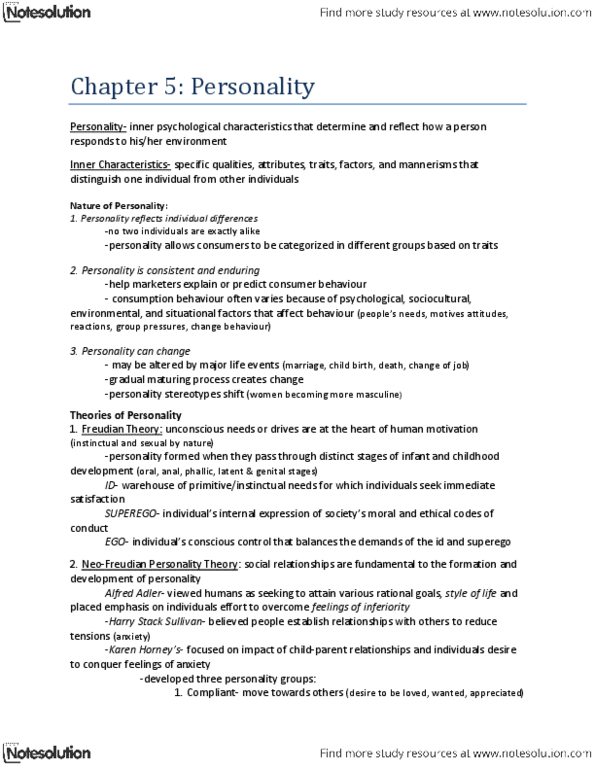 MCS 2600 Chapter Notes - Chapter 5: Toothpaste, Cream Cheese, Iced Tea thumbnail