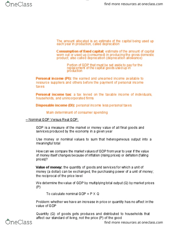 ECON 1020 Lecture Notes - Lecture 23: Unearned Income, Disposable And Discretionary Income, Fixed Capital thumbnail