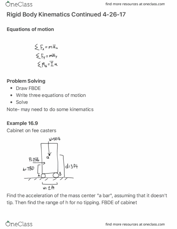 AEM 2021 Lecture Notes - Lecture 26: Kinematics thumbnail