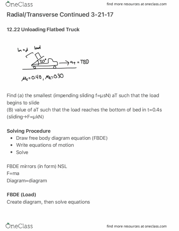 AEM 2021 Lecture Notes - Lecture 21: Free Body Diagram, Friction, Kinematics thumbnail