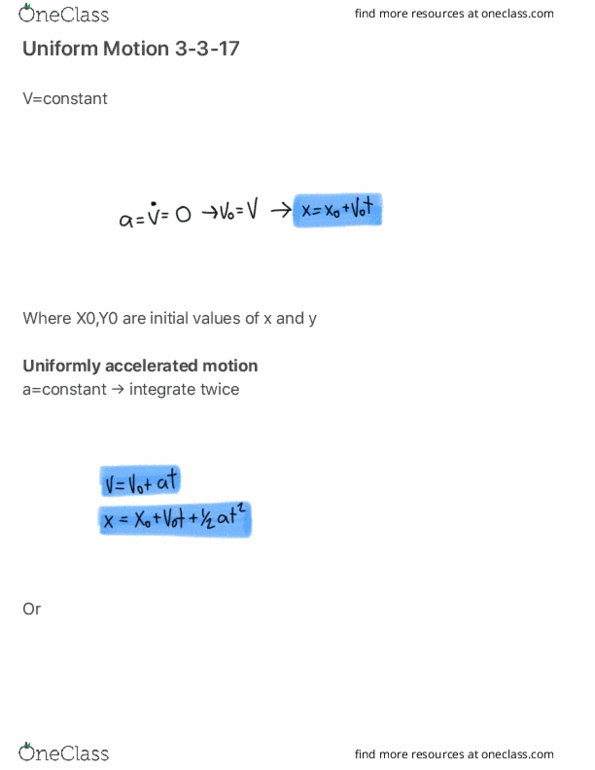AEM 2021 Lecture Notes - Lecture 3: Equations Of Motion, Free Fall thumbnail