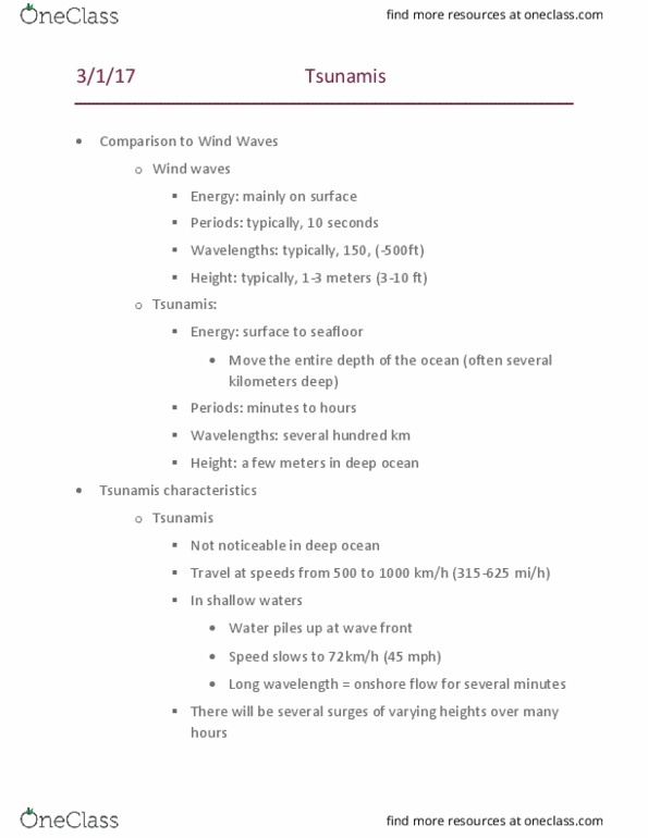 GEOL105 Lecture Notes - Lecture 6: Epicenter, Pacific Tsunami Warning Center, Quake Iii Arena thumbnail