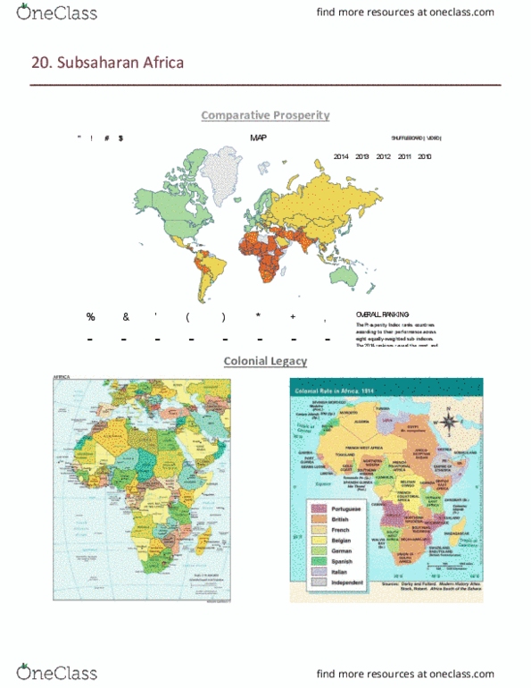 POLI 220 Lecture Notes - Lecture 12: Legatum Prosperity Index, Sub-Saharan Africa, Legatum thumbnail