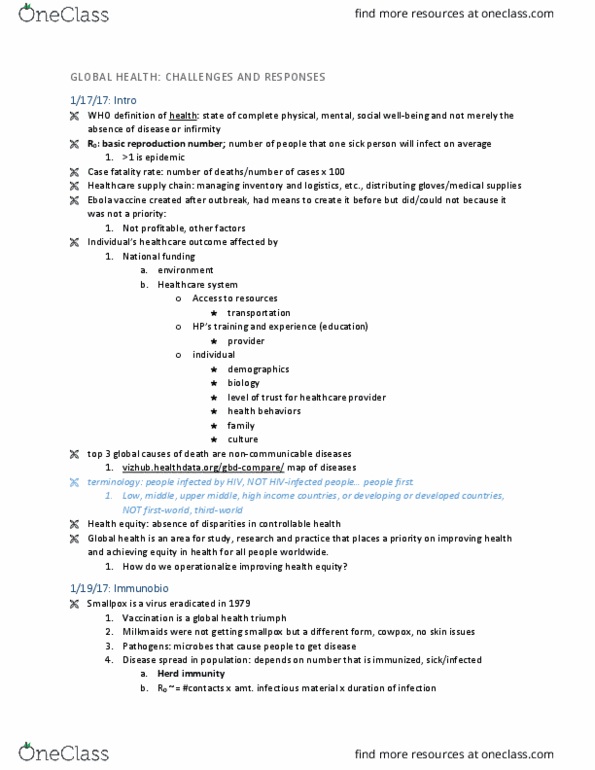 HLTH 230b Lecture Notes - Lecture 1: Basic Reproduction Number, Case Fatality Rate, Ebola Vaccine thumbnail