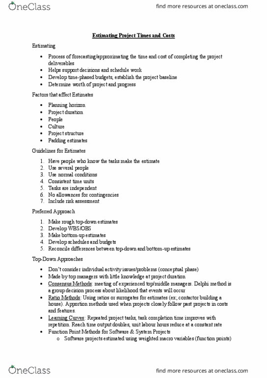 BUSI 3309 Lecture Notes - Lecture 5: Function Point, Delphi Method, Software Projects thumbnail