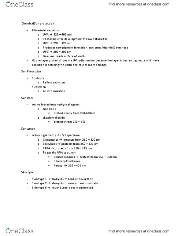 SCIE 1P51 Lecture Notes - Lecture 6: Titanium Dioxide, Zinc Oxide, Ozone Layer thumbnail