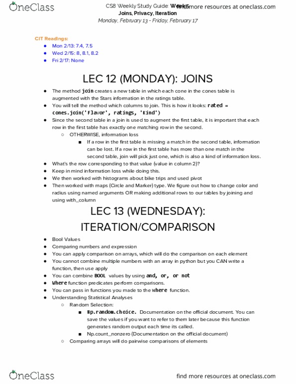 COMPSCI C8 Lecture 5: Week 5 Study Guide (Lecture & Textbook Notes) thumbnail