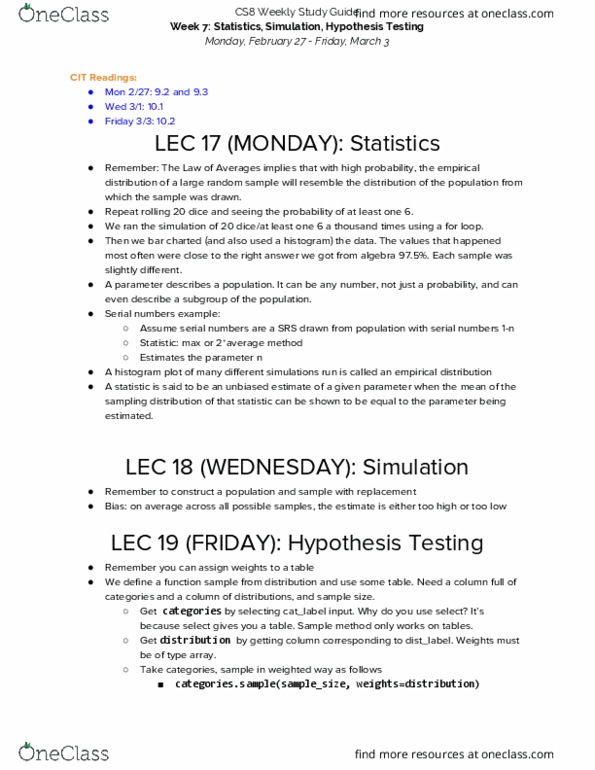 COMPSCI C8 Lecture 7: Week 7 Study Guide (Lecture & Textbook Notes) thumbnail