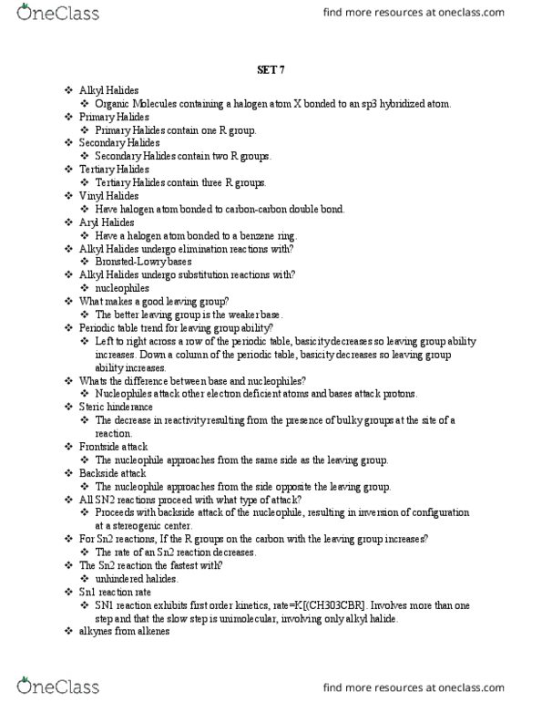 CHEM 2400 Lecture Notes - Lecture 7: Sn2 Reaction, Sn1 Reaction, Stereocenter thumbnail