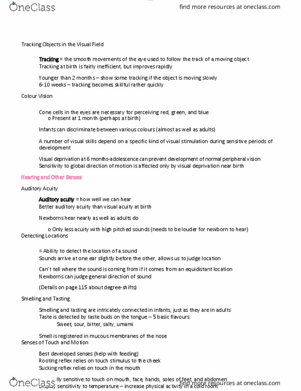 FMLY 1010 Lecture Notes - Lecture 28: Visual Acuity, Primitive Reflexes, Peripheral Vision thumbnail