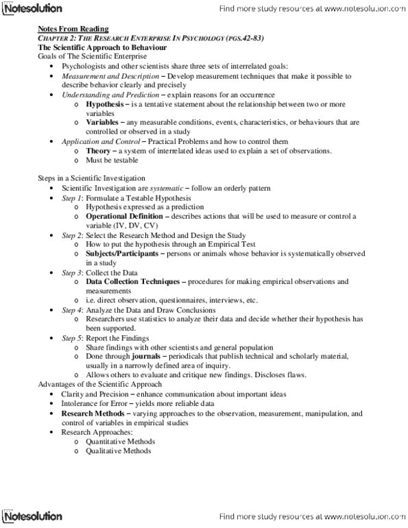 PSY100Y5 Chapter Notes - Chapter 2: Frequency Distribution, Standard Deviation, Blind Experiment thumbnail