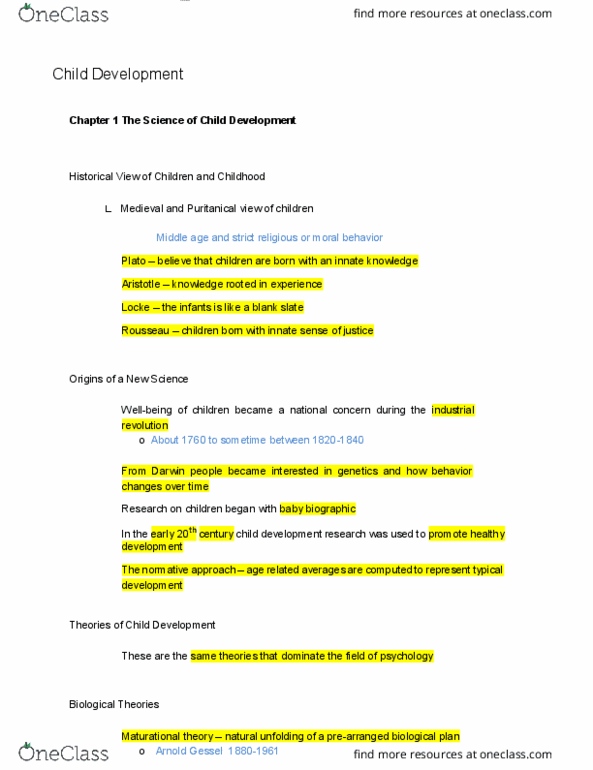 PSYC 2250 Lecture Notes - Lecture 1: Tabula Rasa, Industrial Revolution, Middle Age thumbnail