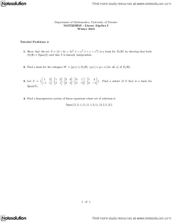 MAT137Y1 Lecture : Tutorial Problem Set 4.pdf thumbnail