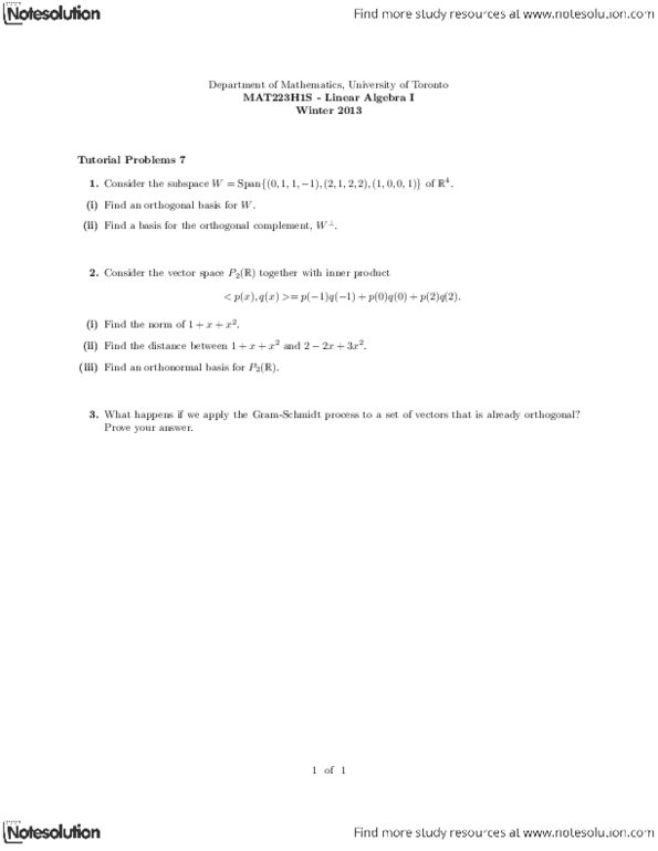 PHY131H1 Lecture Notes - Orthogonal Complement thumbnail