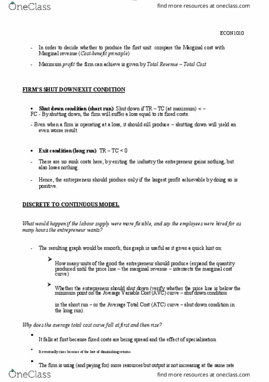 ECON 1010 Chapter Notes - Chapter 1: Sunk Costs, Marginal Revenue, Marginal Cost thumbnail