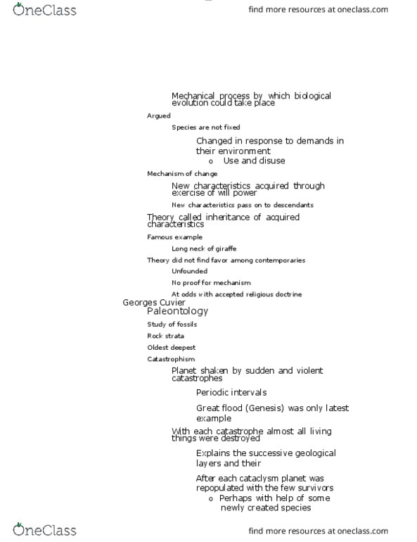 ANTH 1210 Chapter Notes - Chapter 1: Georges Cuvier, Catastrophism thumbnail