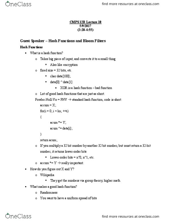 Class Notes for CSE 15 at University of California Santa Cruz (UCSC