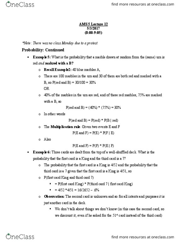 AMS 5 Lecture Notes - Lecture 12: Normal Distribution, Css Box Model thumbnail