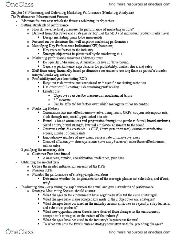 BUSI 4220U Lecture Notes - Lecture 19: Purchase Funnel, Marketing Effectiveness, Brand Equity thumbnail