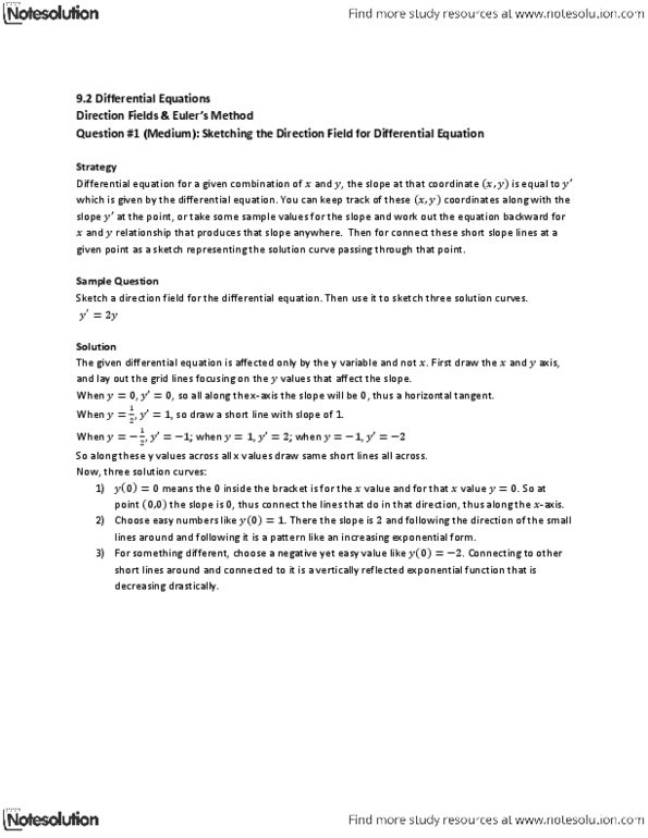 MAT136H1 Lecture Notes - Integral Curve, Differential Equation thumbnail