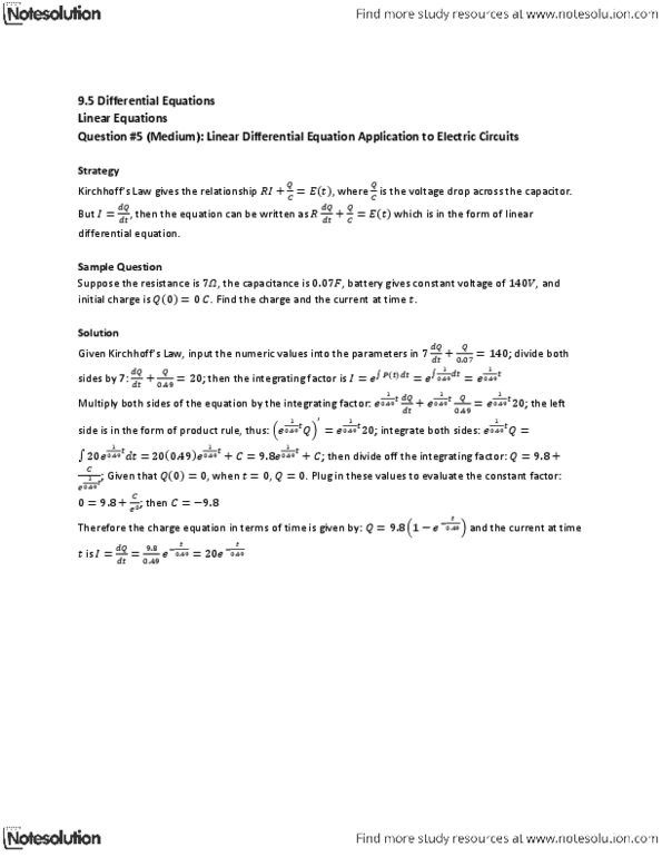 MAT136H1 Lecture Notes - Product Rule, Integrating Factor thumbnail
