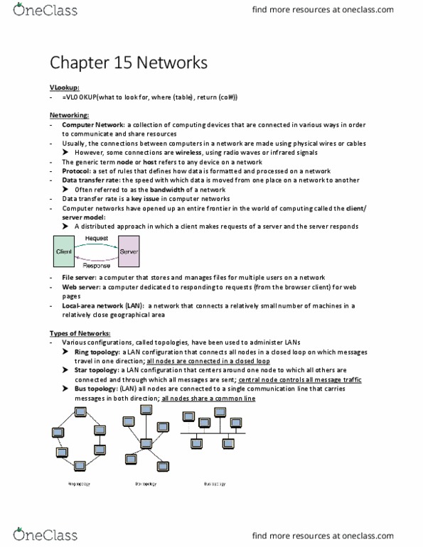 EECS 1520 Chapter Notes - Chapter 15: File Transfer Protocol, Web Server, File Server thumbnail