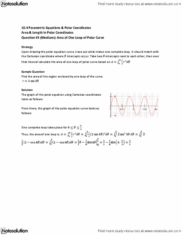 MAT136H1 Lecture Notes - Polar Coordinate System, Cartesian Coordinate System thumbnail