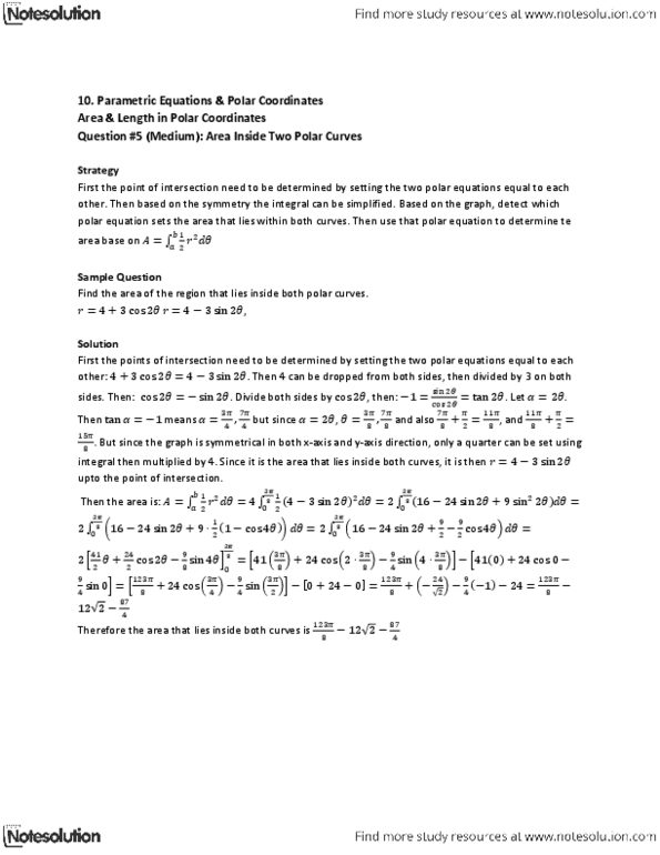 MAT136H1 Lecture Notes - Polar Coordinate System, Strategy First thumbnail