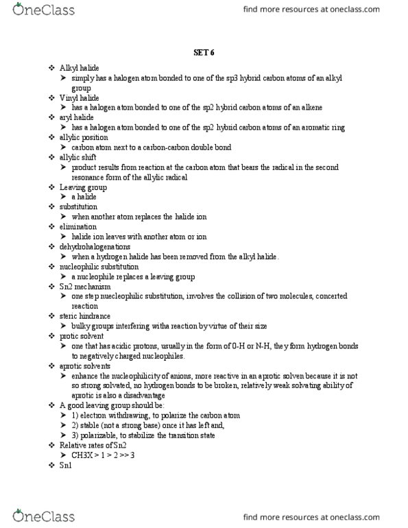 CHEM 2400 Lecture Notes - Lecture 6: Vinyl Halide, Protic Solvent, Steric Effects thumbnail