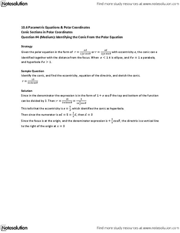 MAT136H1 Lecture Notes - Polar Coordinate System, Hyperbola thumbnail