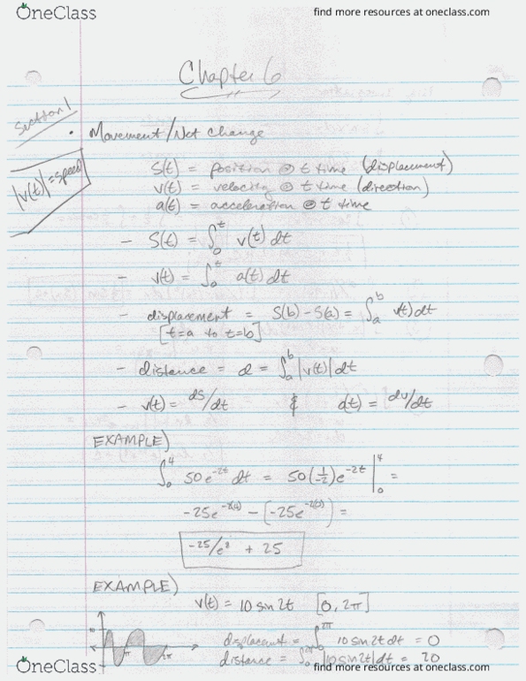 MATH 262 Lecture 2: Chapter 6 Notes thumbnail