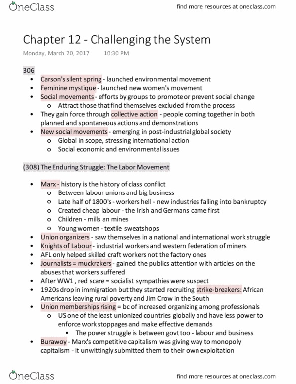 SOC263H5 Chapter Notes - Chapter 12: Consumer Activism, Universal Access To Education, Fifteenth Amendment To The United States Constitution thumbnail