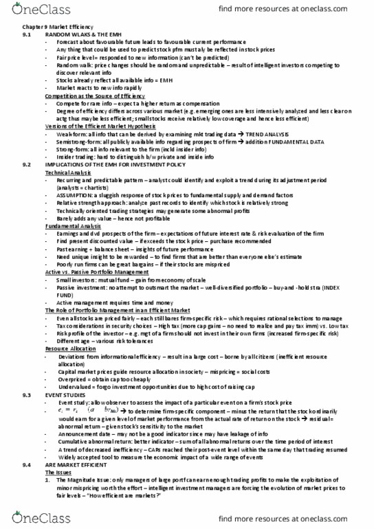 FINE 3200 Lecture Notes - Lecture 8: Active Management, Tulip Mania, Efficient-Market Hypothesis thumbnail