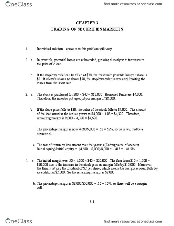 FINE 3200 Lecture Notes - Lecture 2: Downside Risk, Nasdaq, Nyse Euronext thumbnail